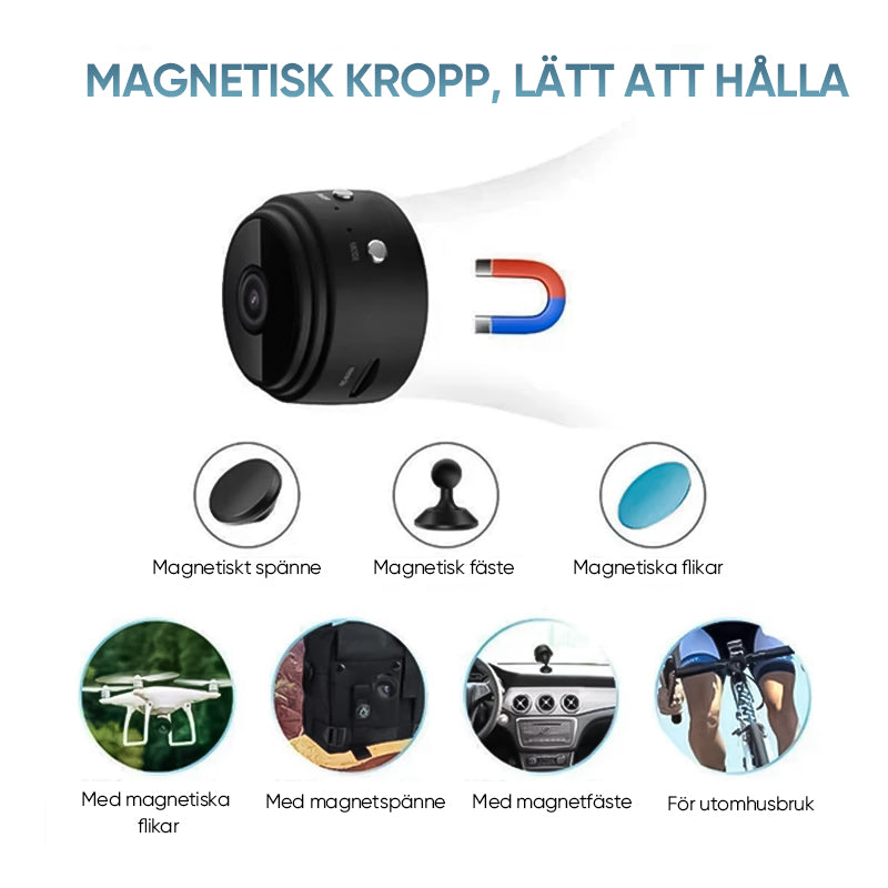 1080p magnetisk uppgradering Mini WIFI-kamera vidvinkel