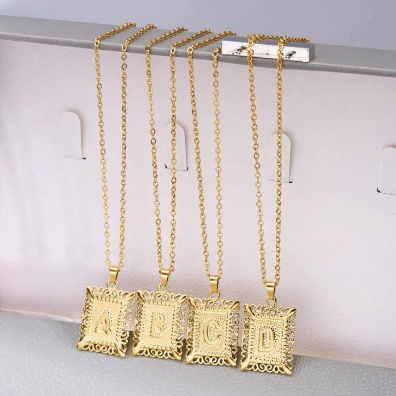 Gold Letter Pendant Necklace