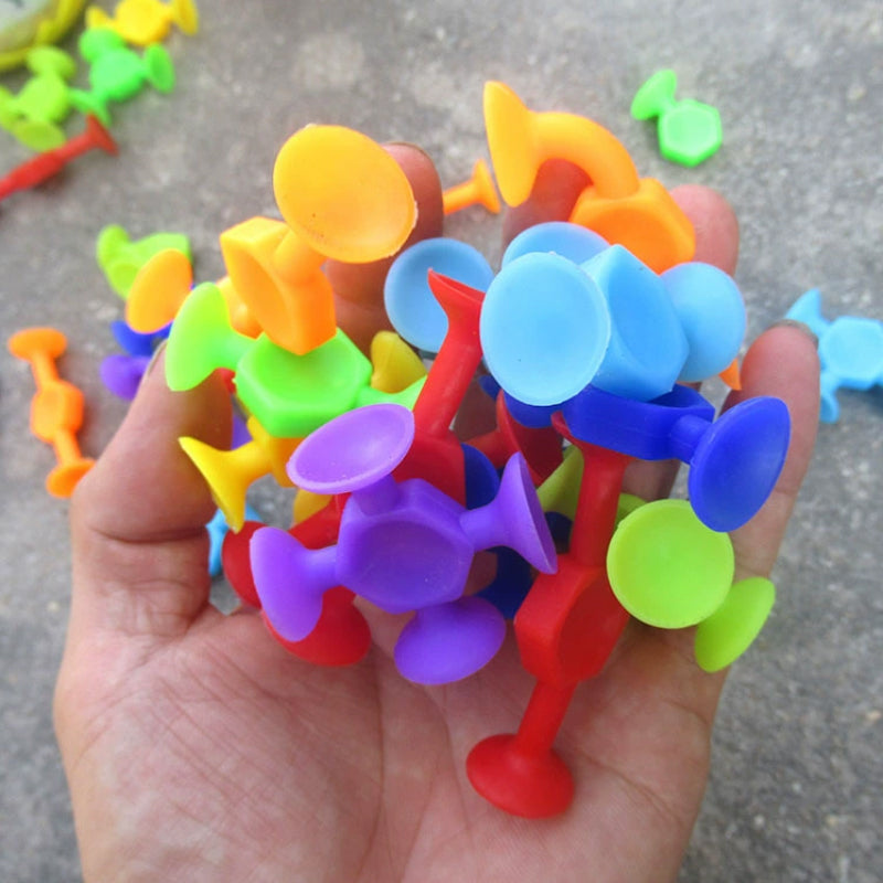 Colorful Silicone Suction Cup Toy (38pcs/set)