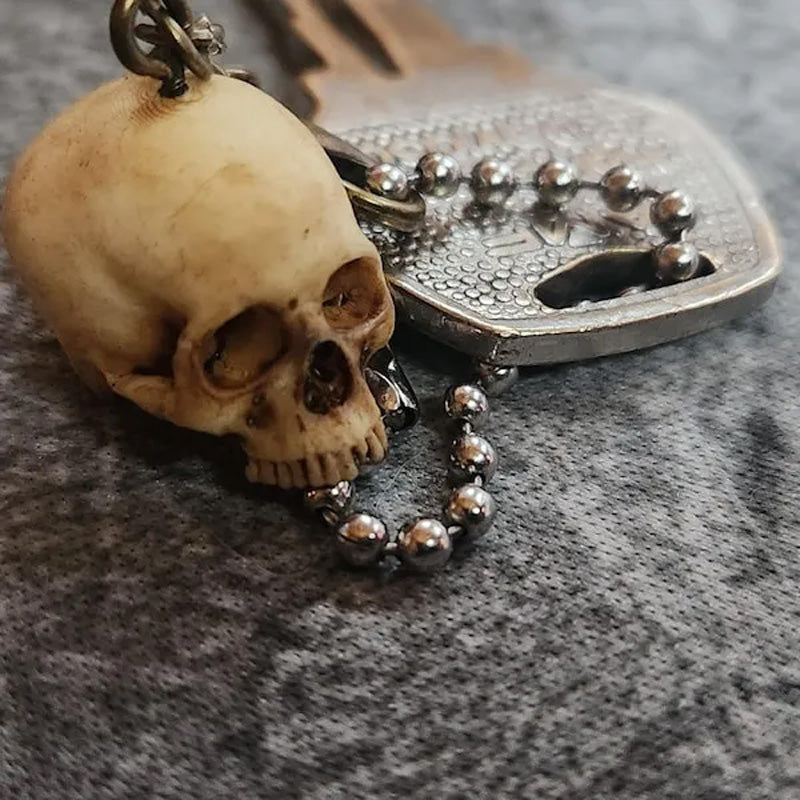 Painted Skull Keychain