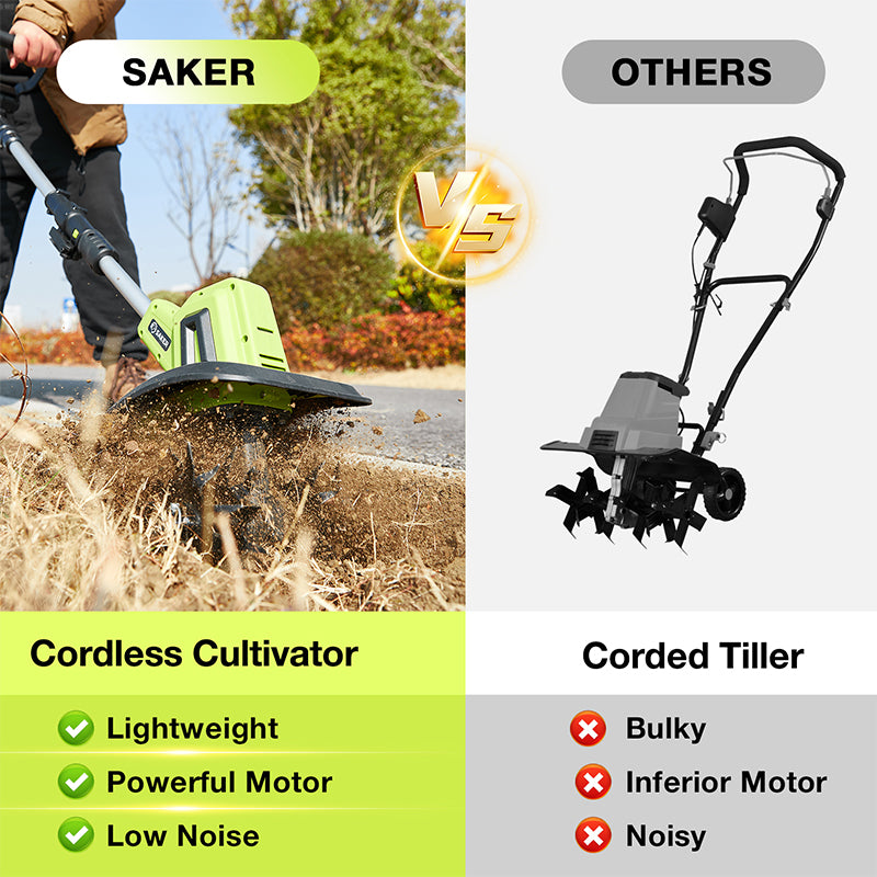 20V Cordless Tiller Cultivator