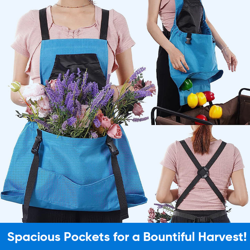 Deep Pocket Gardening Apron With Deep Kangaroo Release Pockets