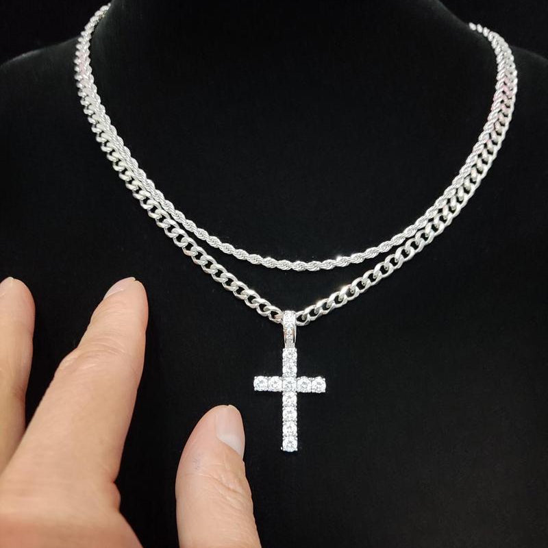 Double Cross Necklace