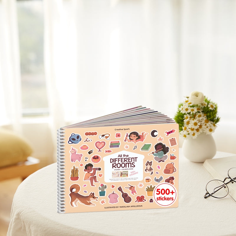 All The Different Rooms Fashion Sticker + Coloring Book