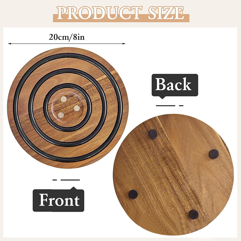 Round Wooden Magnetic Trivet