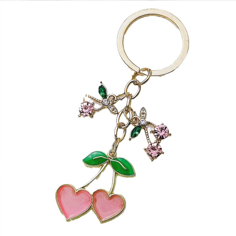 Heart & Cherry Keychain