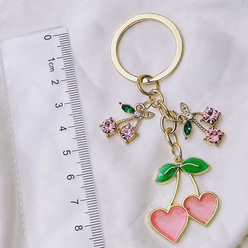 Heart & Cherry Keychain