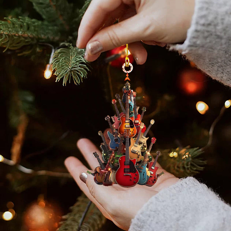 Rockin' Around The Guitar Christmas Tree Ornament