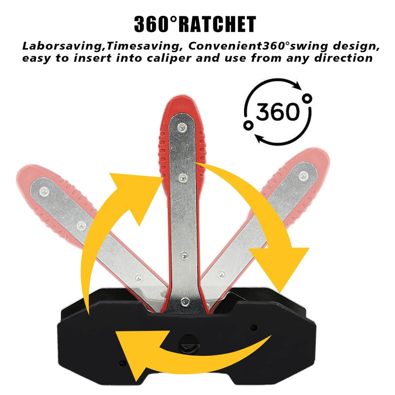 Ratchet Brake Caliper Tool (With 4 Hook Attachments)