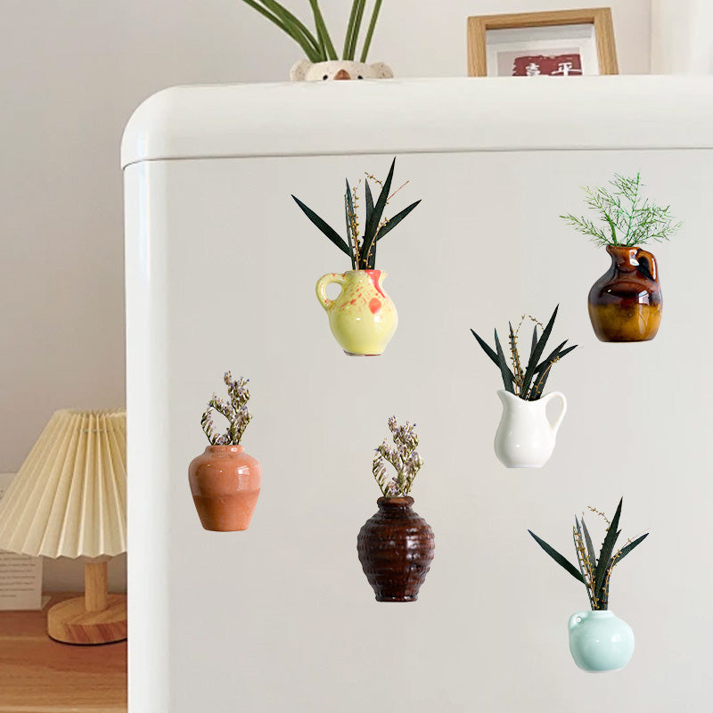 Magnetic Vase Fridge Stickers