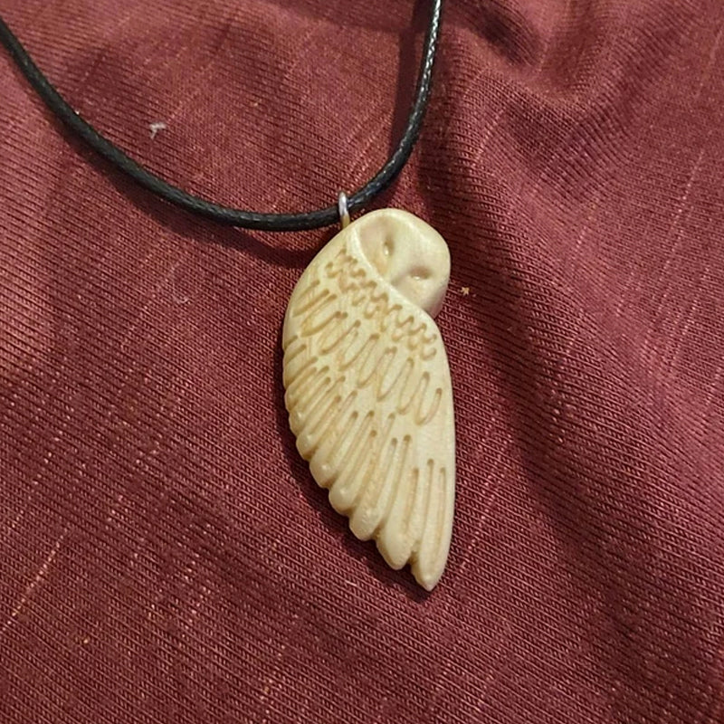 Couple Wooden Owl Pendants