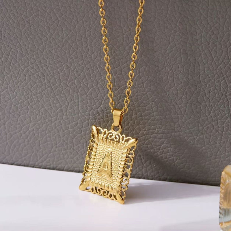 Gold Letter Pendant Necklace