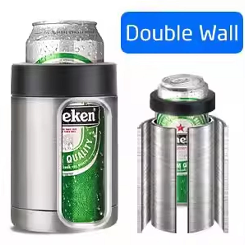 Beer Bottle and Can Cooler with Beer Opener