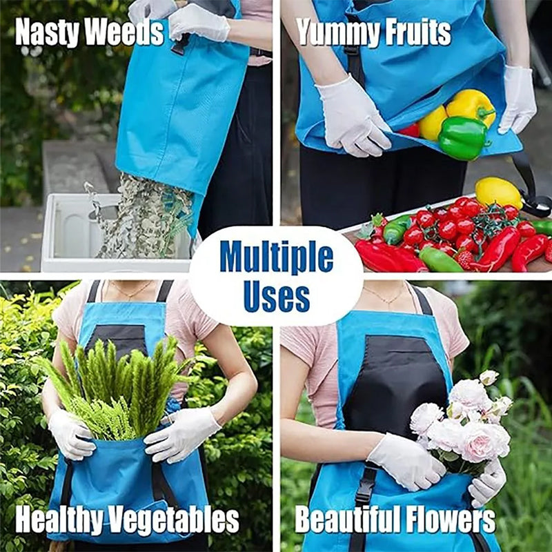 Deep Pocket Gardening Apron With Deep Kangaroo Release Pockets