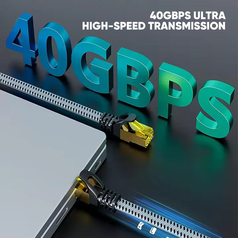 High Speed Braided 40Gbps 2000Mhz Network Cord