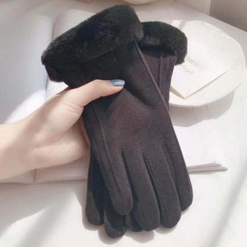 Solid Color Windproof and Warm Touch Screen Gloves