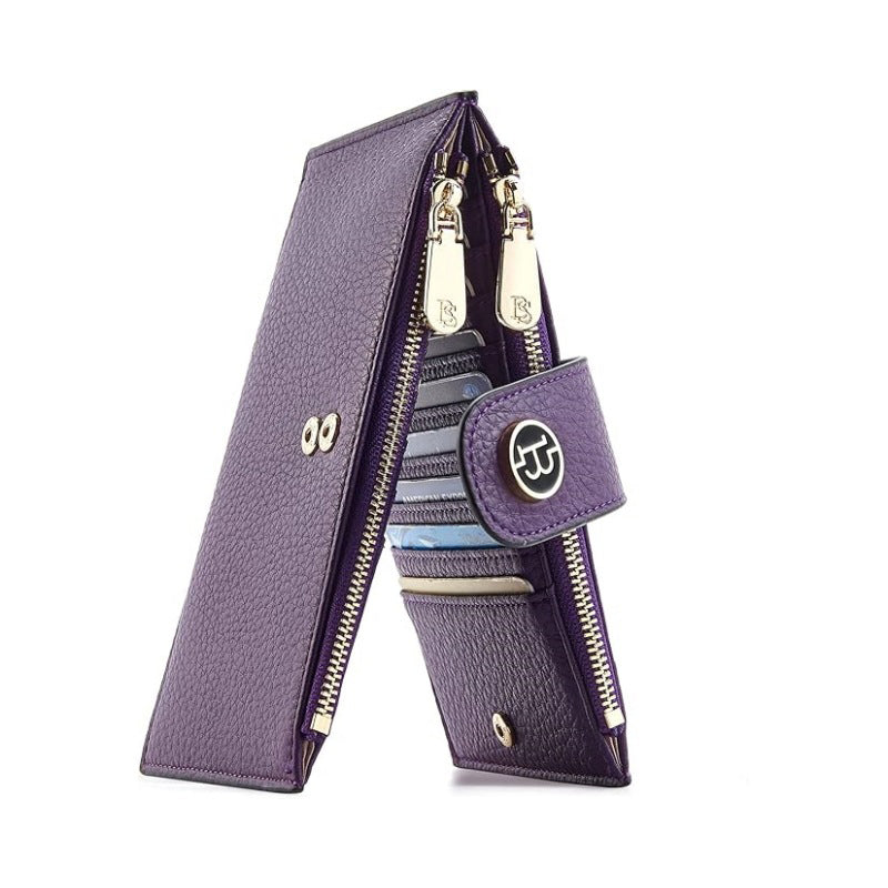 Trendy Clutch with Zipper Pockets and Card Slots