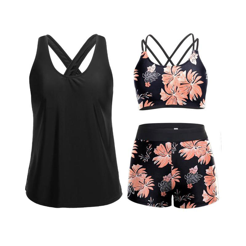 Three Piece Tankini Set Swimsuits for Women