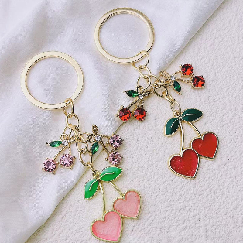 Heart & Cherry Keychain