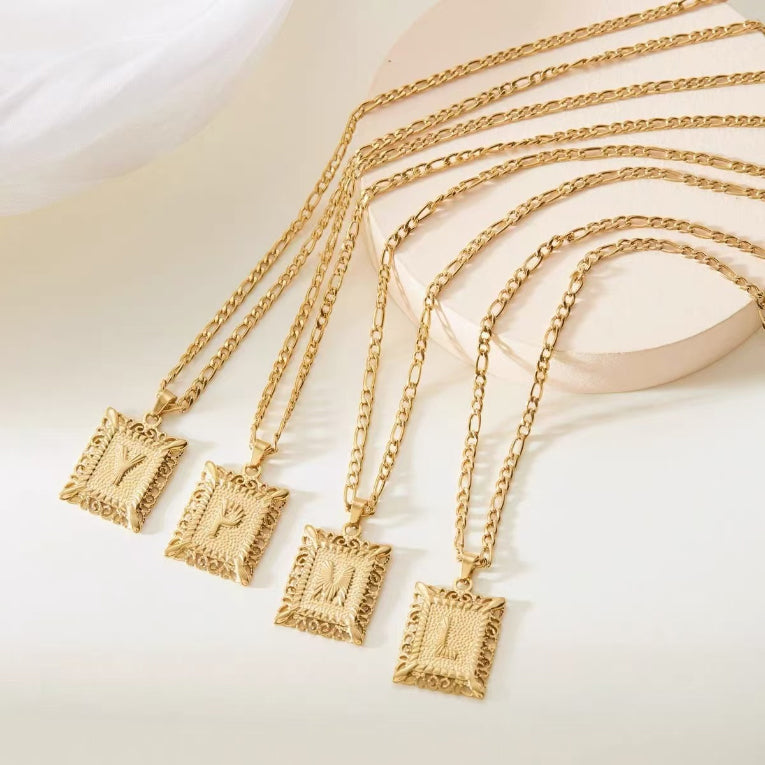 Gold Letter Pendant Necklace