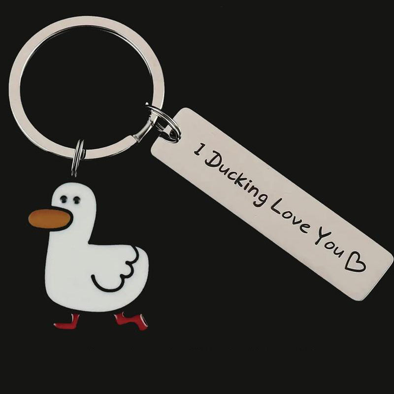 Stainless Steel Duck Keychain