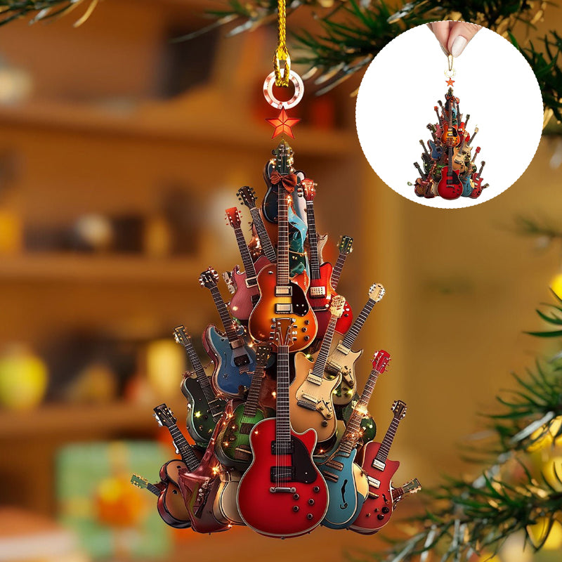 Rockin' Around The Guitar Christmas Tree Ornament