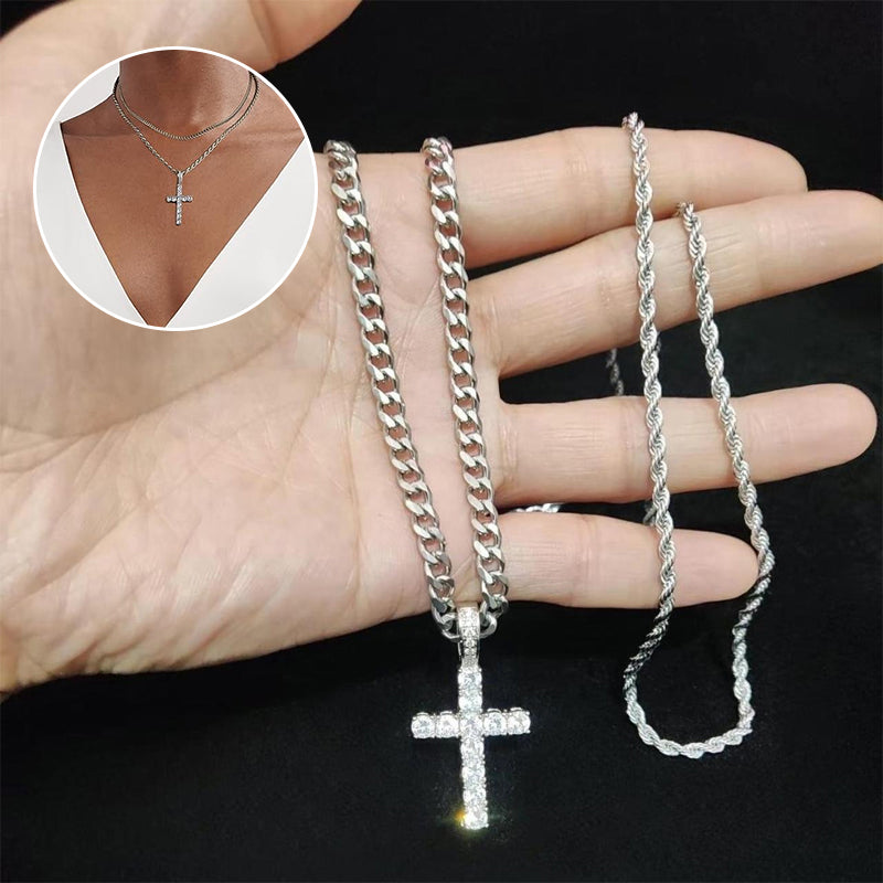 Double Cross Necklace