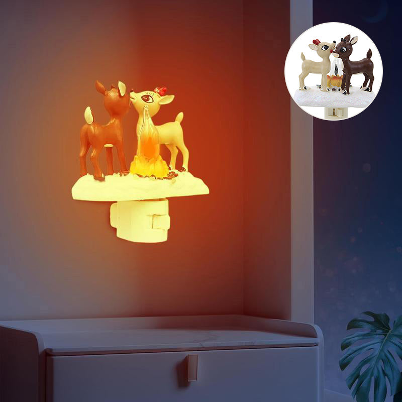 LED Christmas Bonfire Reindeer Night Lights