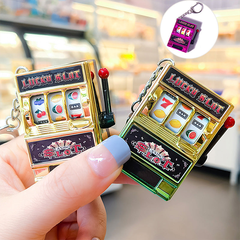 Rotating Fruit Machine Shaped Keychain