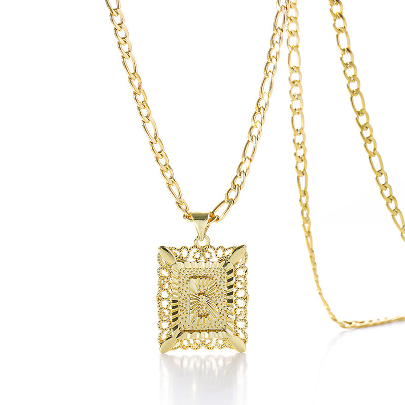 Gold Letter Pendant Necklace