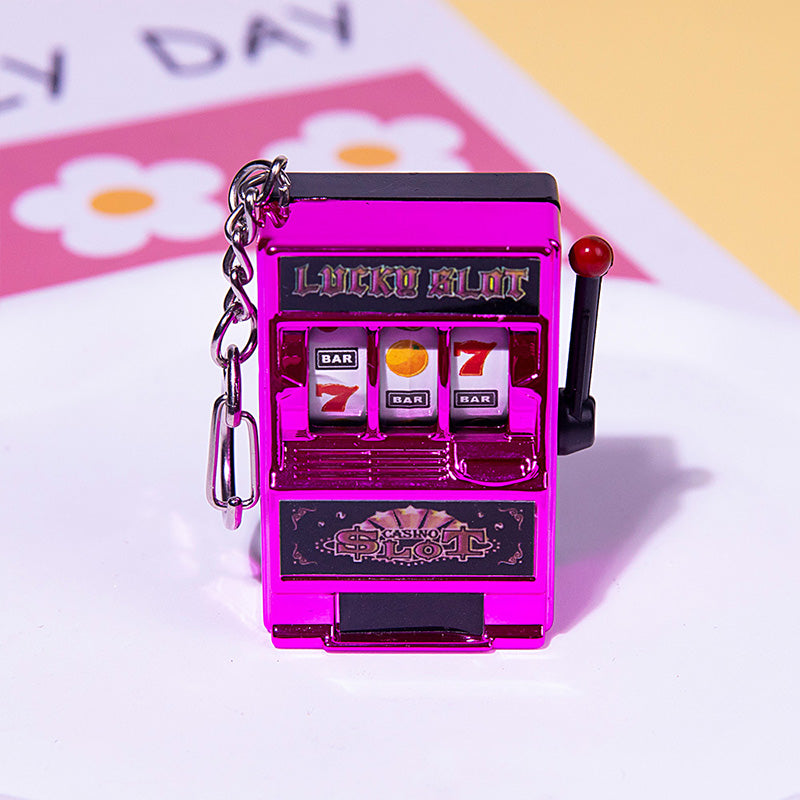 Rotating Fruit Machine Shaped Keychain