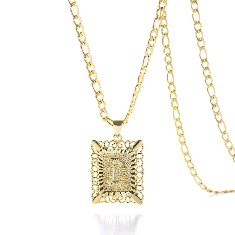 Gold Letter Pendant Necklace