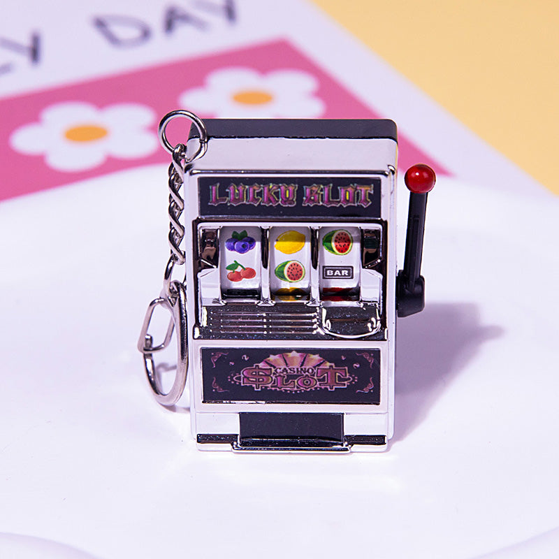 Rotating Fruit Machine Shaped Keychain