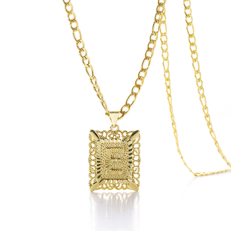 Gold Letter Pendant Necklace