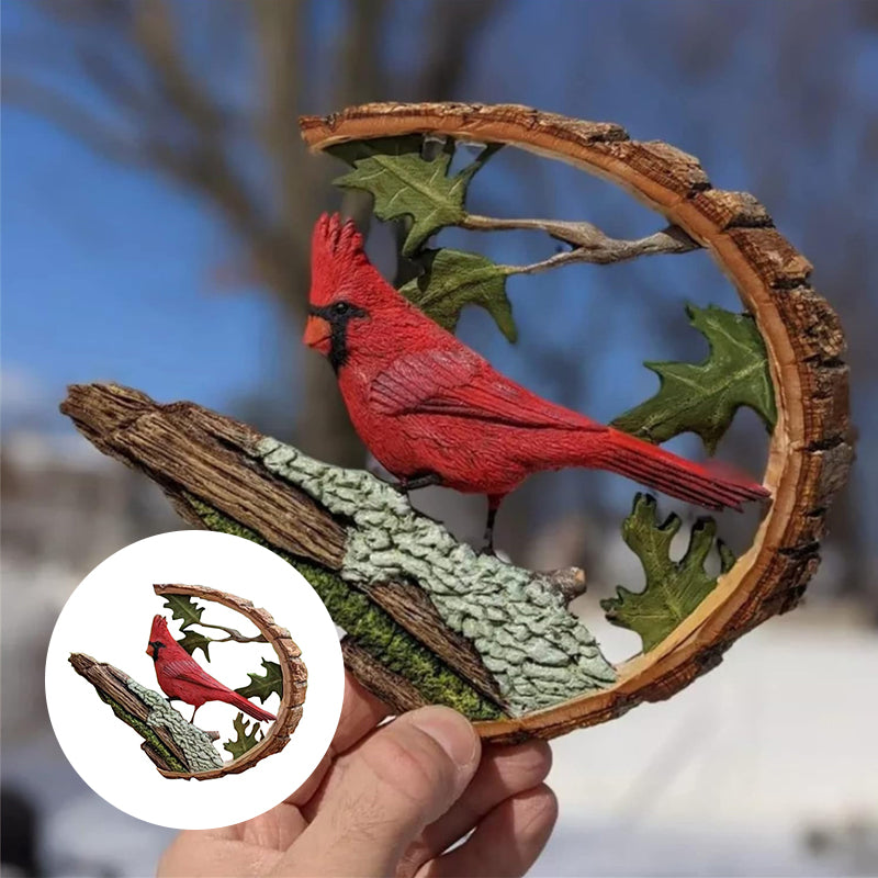 Cardinal Wood Carving Handmade