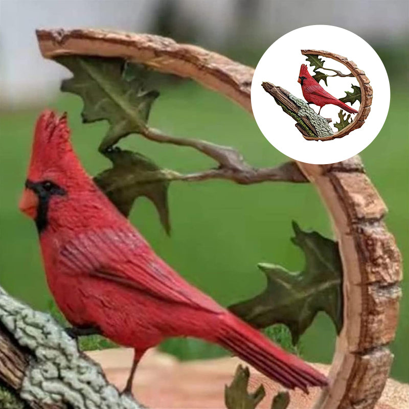 Cardinal Wood Carving Handmade