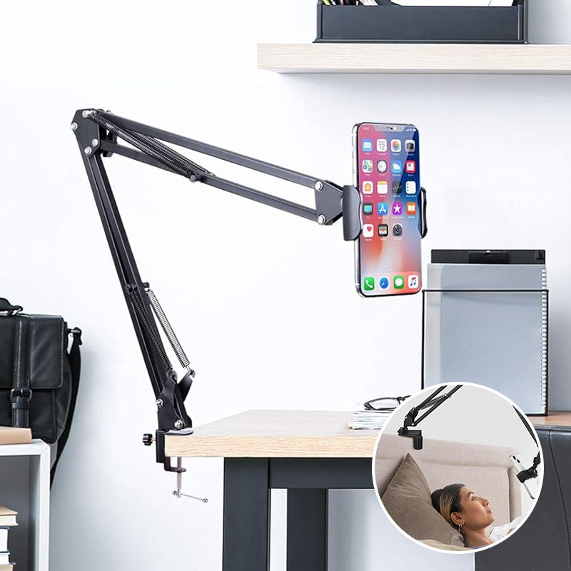 Adjustable Bed Phone Holder with Long Arm Clip - Mount