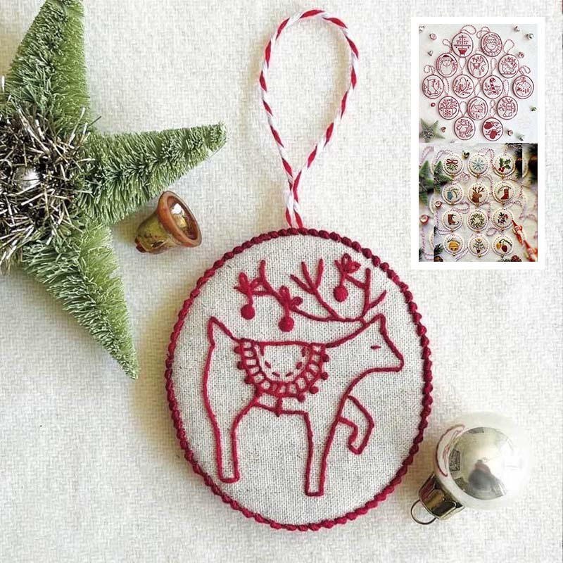 Hand Embroidery Christmas Ornaments Kit