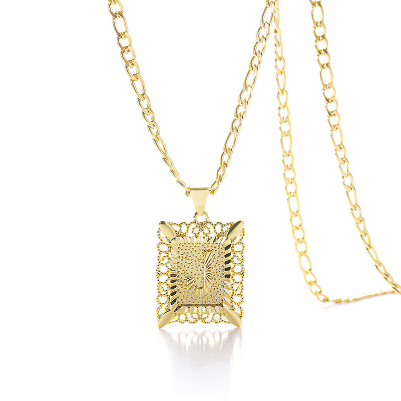 Gold Letter Pendant Necklace