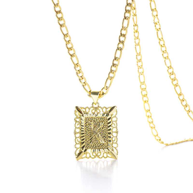 Gold Letter Pendant Necklace