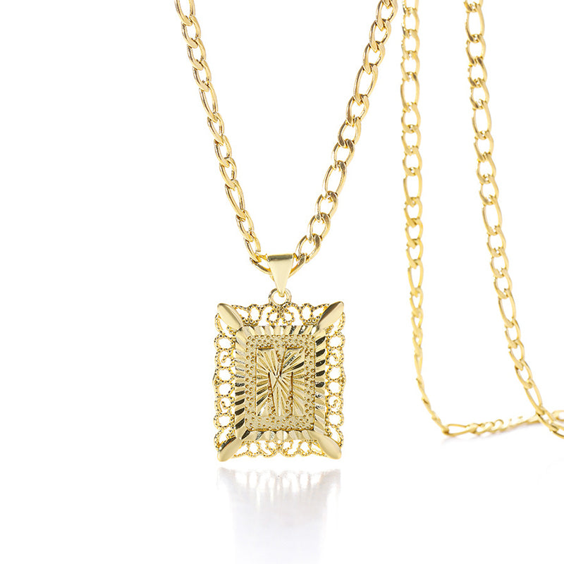 Gold Letter Pendant Necklace