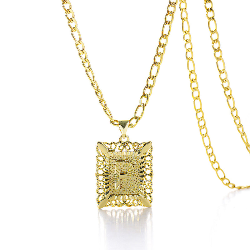 Gold Letter Pendant Necklace