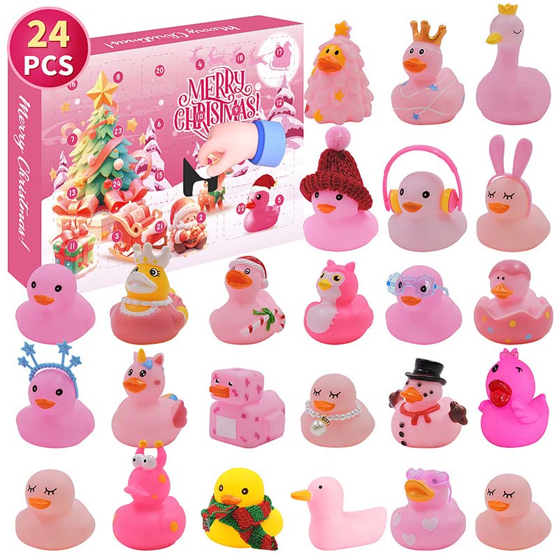 24 Pcs Countdown Christmas Rubber Ducks Advent Calendar