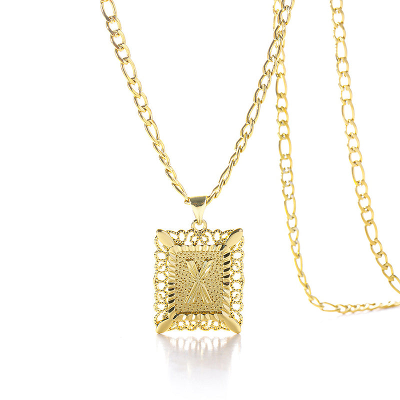 Gold Letter Pendant Necklace