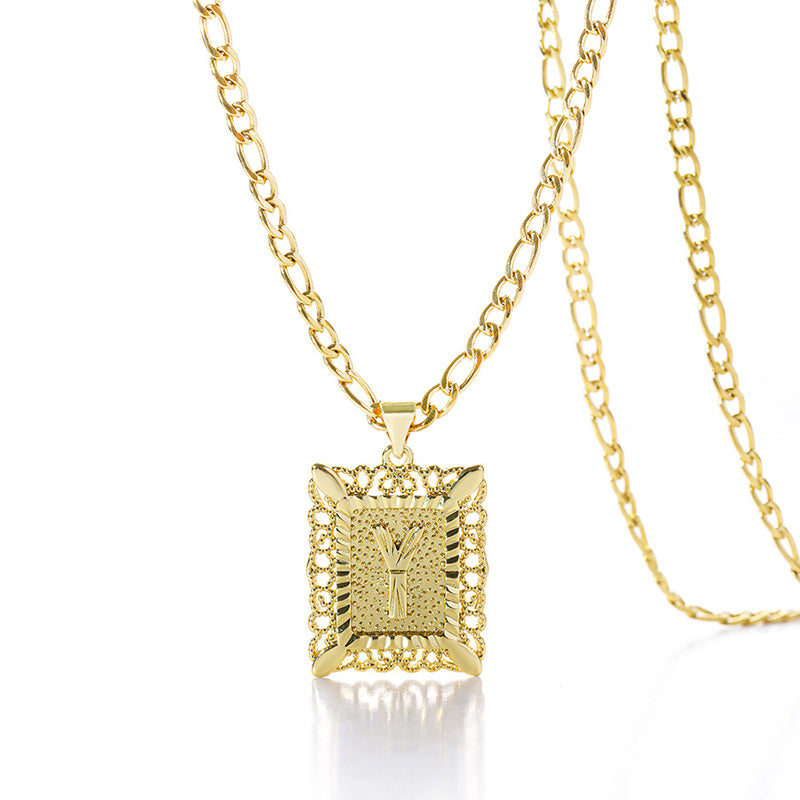 Gold Letter Pendant Necklace