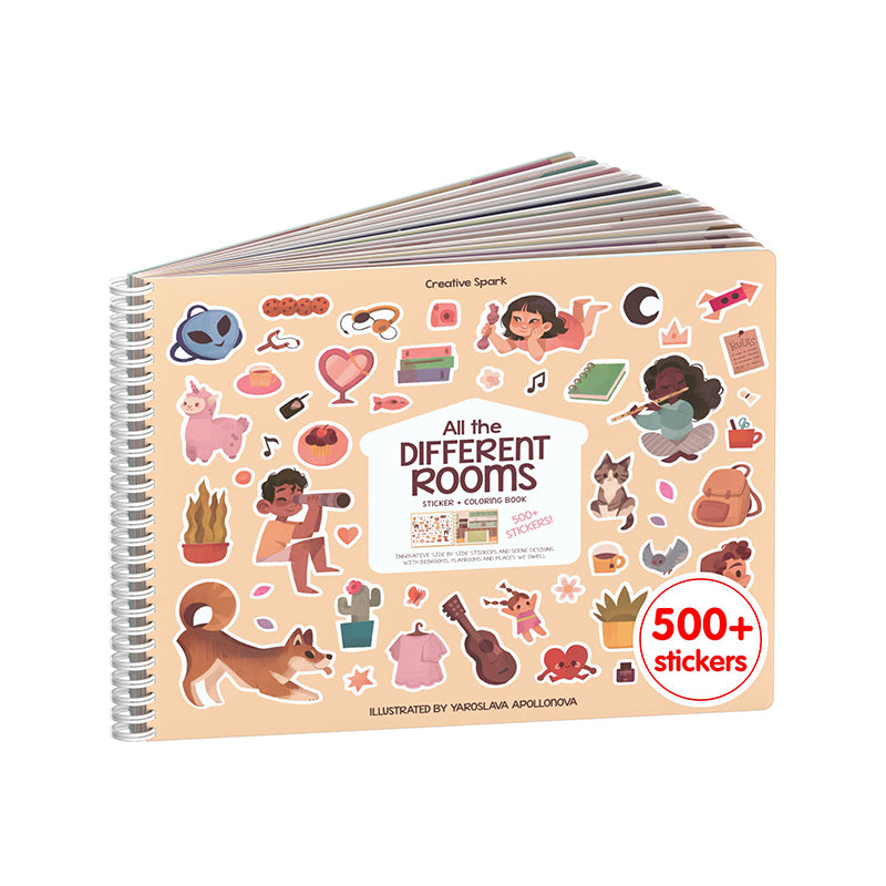 All The Different Rooms Fashion Sticker + Coloring Book