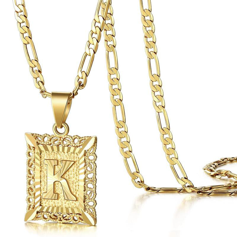 Gold Letter Pendant Necklace