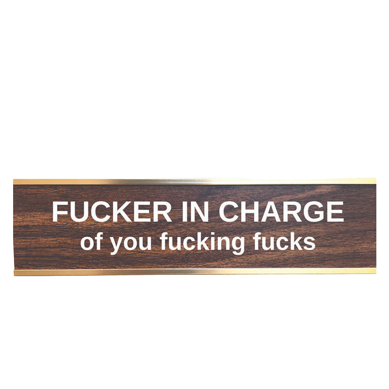 F'er In Charge Of You F'ing F's Desk Sign