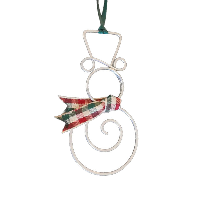 Wire Christmas Snowman Pendant