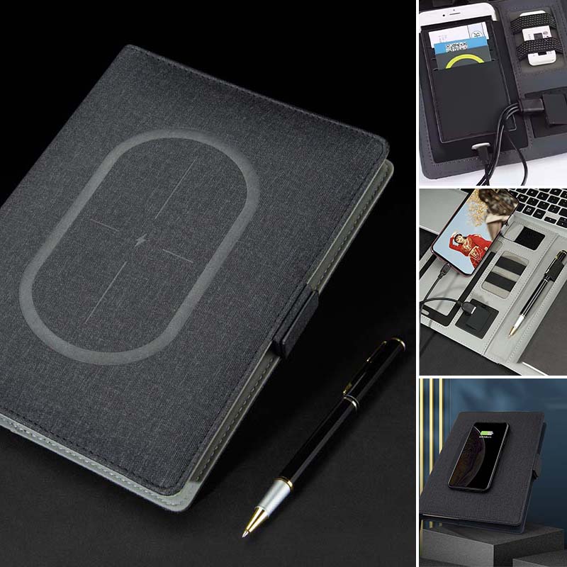 Wireless Charging Multi-Function Portfolio Notebook